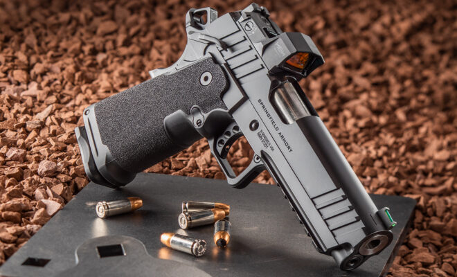 The optics-ready Prodigy combines the shootability of the 1911 with double-stack 9 mm capacity.