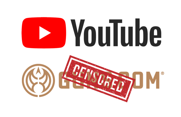 Guns.com and YouTube logos.