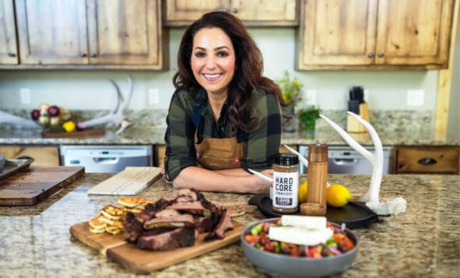 woman with food.