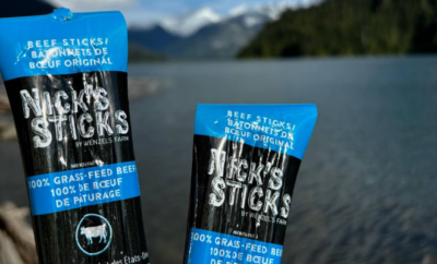 Picture of packaged meat sticks.