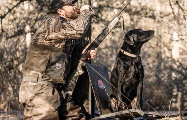 A hunter and his K-9.