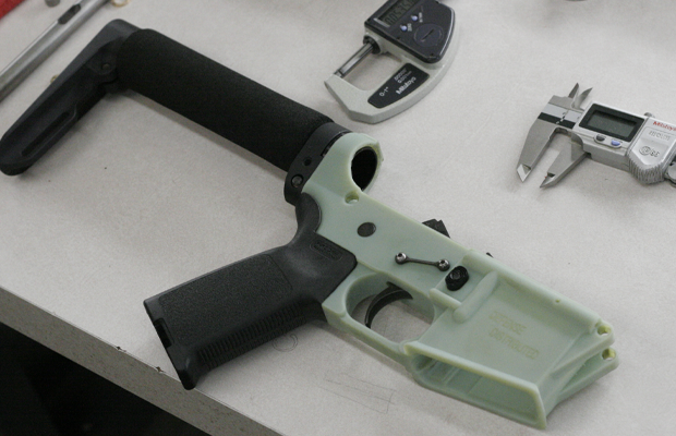 A 3D printed AR style lower.