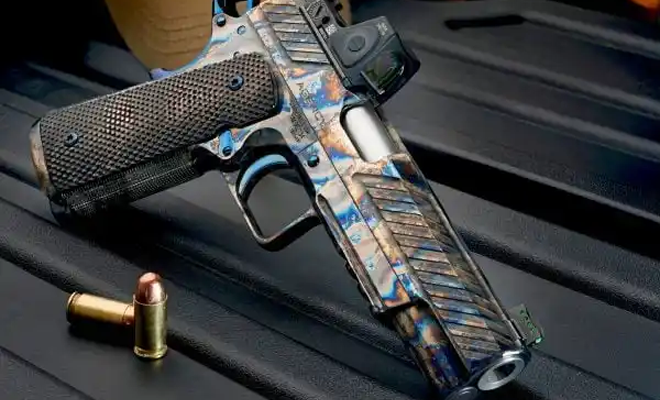 A custom 1911 handgun.