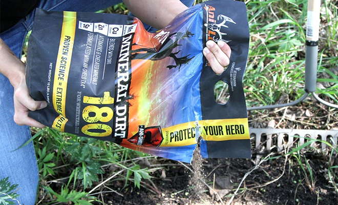 A person working their food plots.
