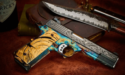 A high-end 1911 handgun.