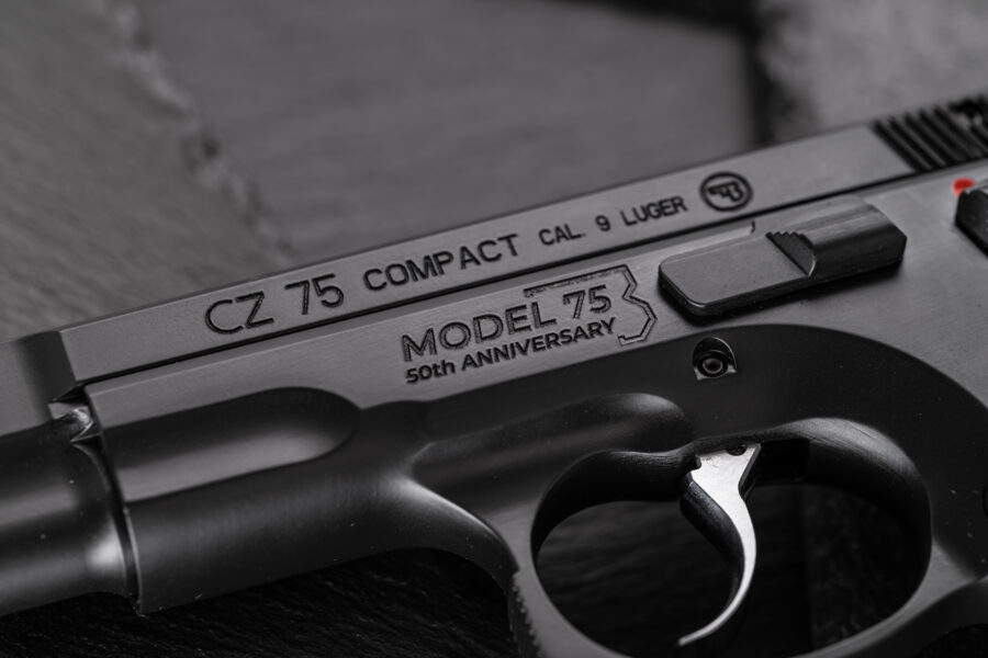 A black handgun.